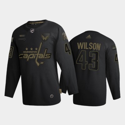Washington Washington Capitals #43 Tom Wilson Adidas 2020 Veterans Day Authentic NHL Jersey Black